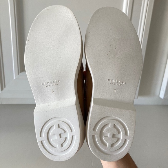 NWOT Cecelia New York Anthropologie Tan Leather Reedy Platform Loafers Sz 6 - Picture 7 of 8